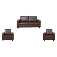 Queensbury Suite - 3+1+1 Brown Faux Leather