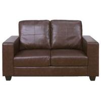 Queensbury 2 Seater Sofa - Brown Faux Leather