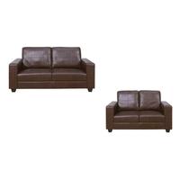 Queensbury Suite - 3+2 Brown Faux Leather