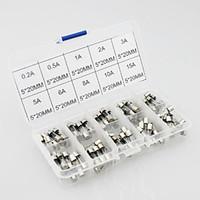 Quick Blow Glass Tube Fuse Assorted Kit 100pcs 5x20mm