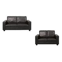 Queensbury Suite - 3+2 Black Faux Leather