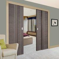 quad telescopic pocket chocolate grey alcaraz doors prefinished