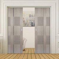 Quad Telescopic Pocket Apollo Chocolate Grey Doors - Prefinished