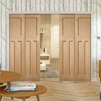 Quad Telescopic Pocket DX Oak Veneer Door - 1930\'s Style