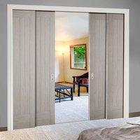 Quad Telescopic Pocket Somerset Light Grey Doors - Prefinished