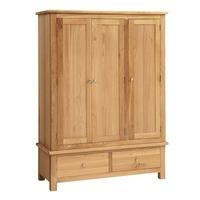 Quercus Oak Triple Wardrobe