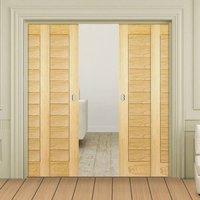 quad telescopic pocket salvador white oak veneer doors