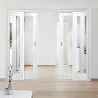 Quad Telescopic Pocket Pattern 10 1L Door - Clear Glass - Primed