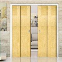 quad telescopic pocket apollo oak veneer doors prefinished