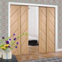 Quad Telescopic Pocket Monza Oak Veneer Door