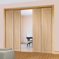 quad telescopic pocket verona oak veneer door prefinished