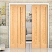 Quad Telescopic Pocket Idaho 3P Oak Veneer Doors