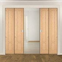 Quad Telescopic Pocket Coventry Contemporary Oak Veneer Doors