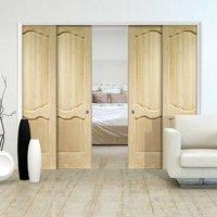 Quad Telescopic Pocket Louis Clear Pine Door