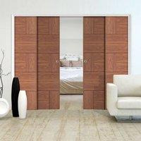 Quad Telescopic Pocket Ravenna Walnut Veneer Door - Prefinished