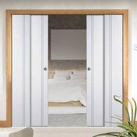 Quad Telescopic Pocket Sierra Blanco White Painted Doors