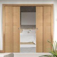 quad telescopic pocket oak monaco oak veneer doors prefinished