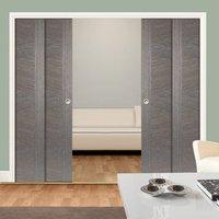 Quad Telescopic Pocket Zeus Ash Grey Doors - Prefinished