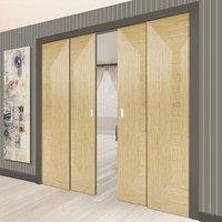 quad telescopic pocket triumph oak veneer doors prefinished