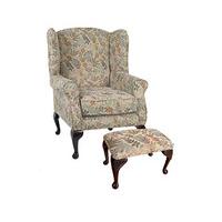 queen anne wing chair and footstool set save 10