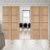 Quad Telescopic Pocket Shaker 4P Oak Veneer Door