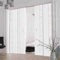 Quad Telescopic Pocket Messina Door - Primed