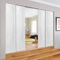 Quad Telescopic Pocket Pesaro Door - Primed