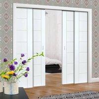 Quad Telescopic Pocket Palermo Door - Primed