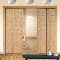 Quad Telescopic Pocket Palermo Oak Veneer Door - Prefinished