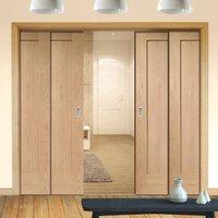 Quad Telescopic Pocket Pattern 10 1P Oak Veneer Door - Prefinished