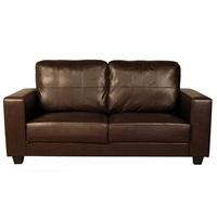 Queensland 3 Seater Sofa In Brown Faux Leather