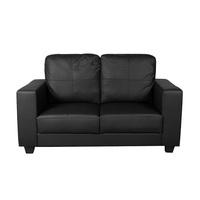 Queensland 2 Seater Sofa In Black Faux Leather