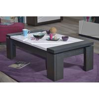Quatro White High Gloss Finish Glass Top Wooden Coffee Table
