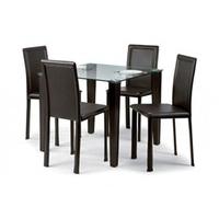 Quattro Glass Dining Set And 4 Chairs