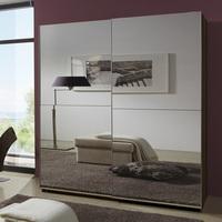 Quest Mirrored Sliding Wardrobe Large In Walnut With 2 Doors