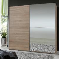 Quest Oak Robe 2 Door Sliding Wardrobe With 1 Mirrored Door