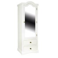 Quebec 1 Mirrored Door Wardrobe In Cream with 2 Drawer