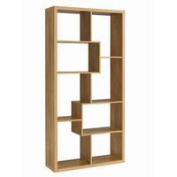 quinto solid oak finish shelving unit