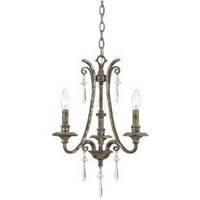 Quoizel Kendra 3 Light Chandelier in Mottled Silver