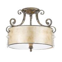 Quoizel Kendra 3 Lamp Semi Flush Ceiling Light in Mottled Silver