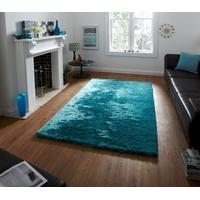 quality soft thick pile chunky teal blue shaggy rug savoy 60cm x 120cm ...