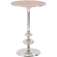 Quality Elegant Nickel Pedestal Table Small Modern Burlington Silver Side Unit