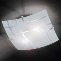 Quadratic ceiling lamp GINA made of glass 40 cm