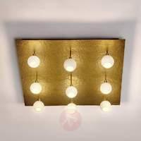 Quadratic designer ceiling lamp Lucente 9-bulb