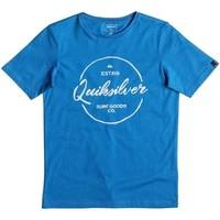 quiksilver classic silvered camiseta boyss childrens t shirt in blue