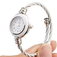 Quartz Watch with Metal Rope Watch Strap - White Face