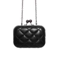 Quilted Box Clutch - BLACK