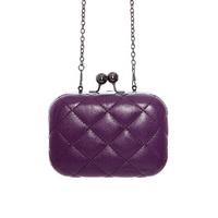 quilted box clutch purple