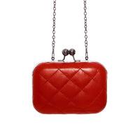 Quilted Box Clutch - RED