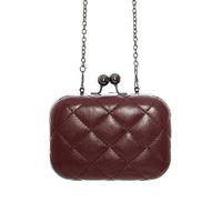 Quilted Box Clutch - WINE